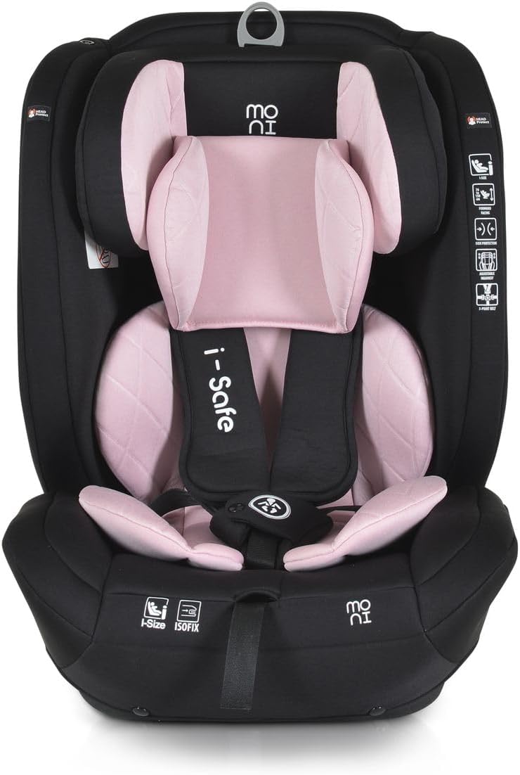 ഫ്രണ്ട് view of Moni i-Size i-Safe Car Seat with adjustable headrest