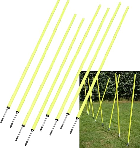 Miniatura 5 de BlueDot Trading Bastones de entrenamiento de velocidad de agilidad de fútbol multideporte, fijos, ajustables o plegables (juegos de 4, 6, 8 piezas)