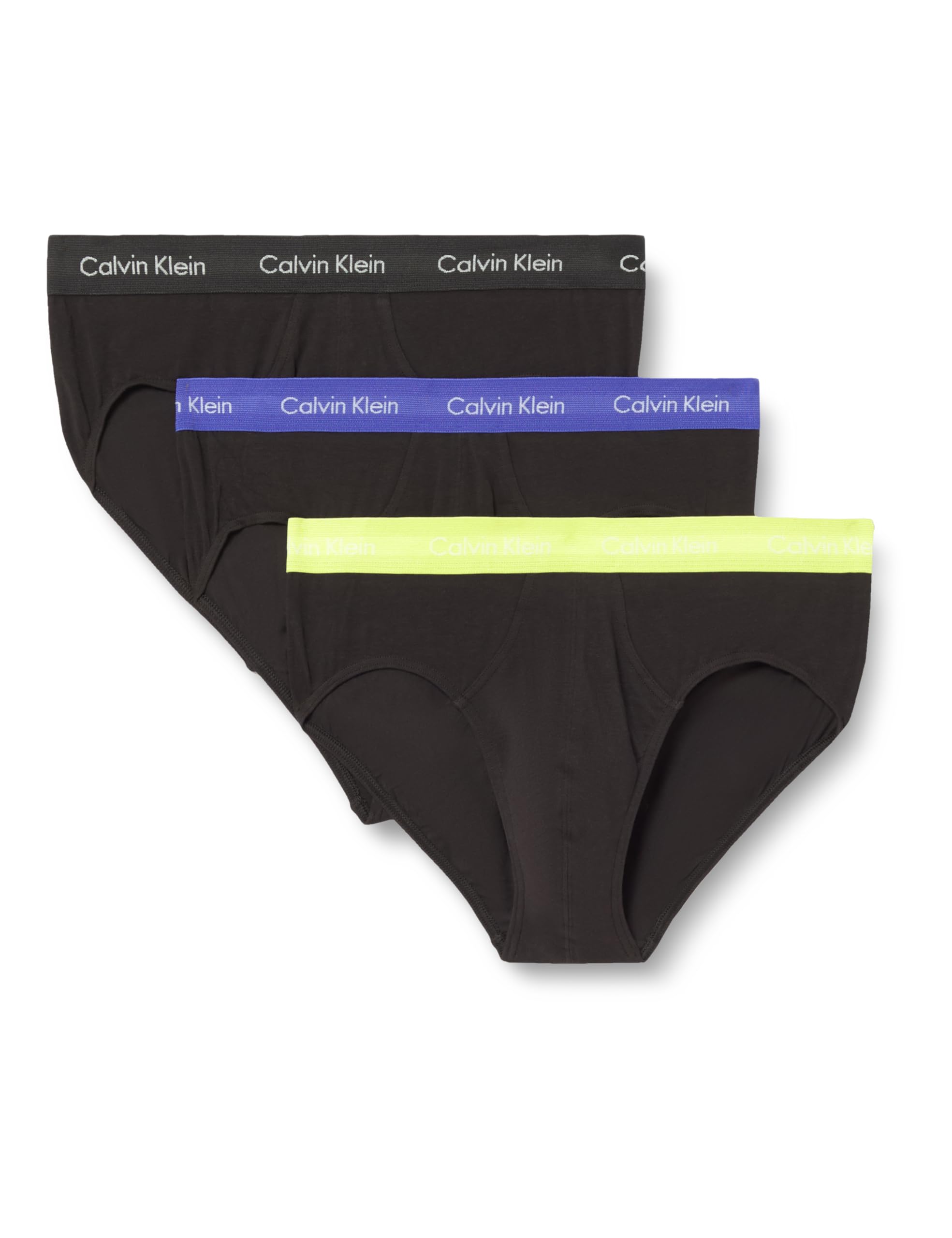 Calvin Klein Men Hip Brief 3pk GREEN (BLACK W GREEN BLOOM WB/BLACK W DA) L