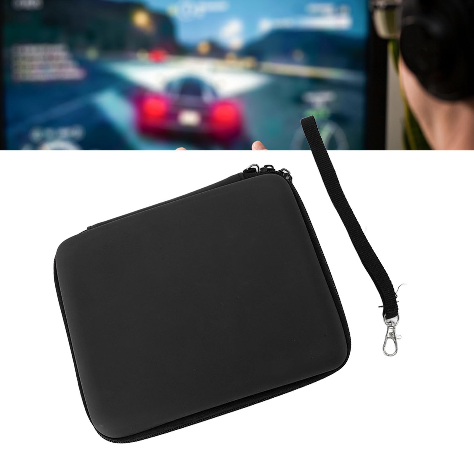 Étui de Transport de Rigide pour 2DS avec 8 Porte-Cartes de Jeu, Résistant aux Chocs et à la Poussière, Intérieur Doux, Sangle Portable, Design Léger, Poche Intérieure en Filet