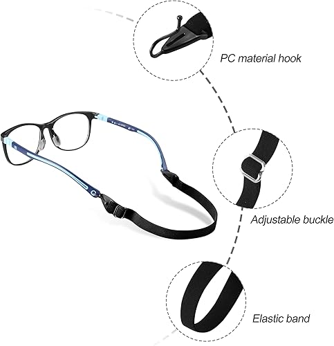 Miniatura 2 de lvvfit Correas ajustables para lentes para niños, correas para gafas deportivas, correas para gafas de sol para niños y niñas, 4 unidades, morado, S