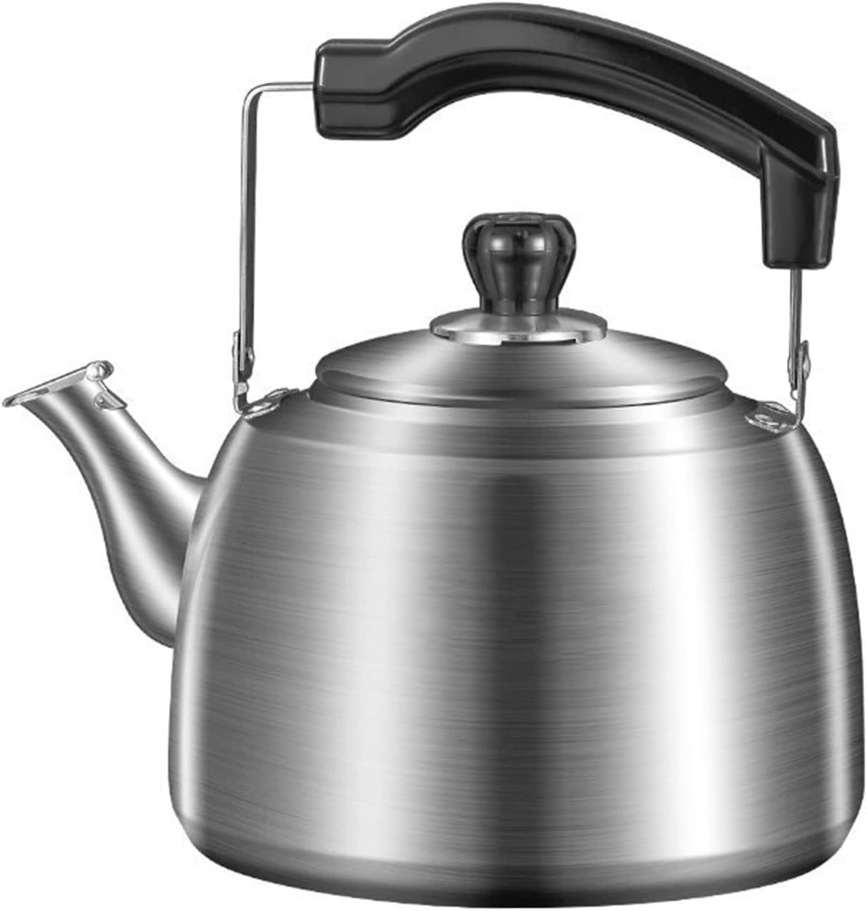 Camping-Pfeifkessel, Pfeifender Teekessel aus Edelstahl for den Herd, weiß, 4–6 l(4L)