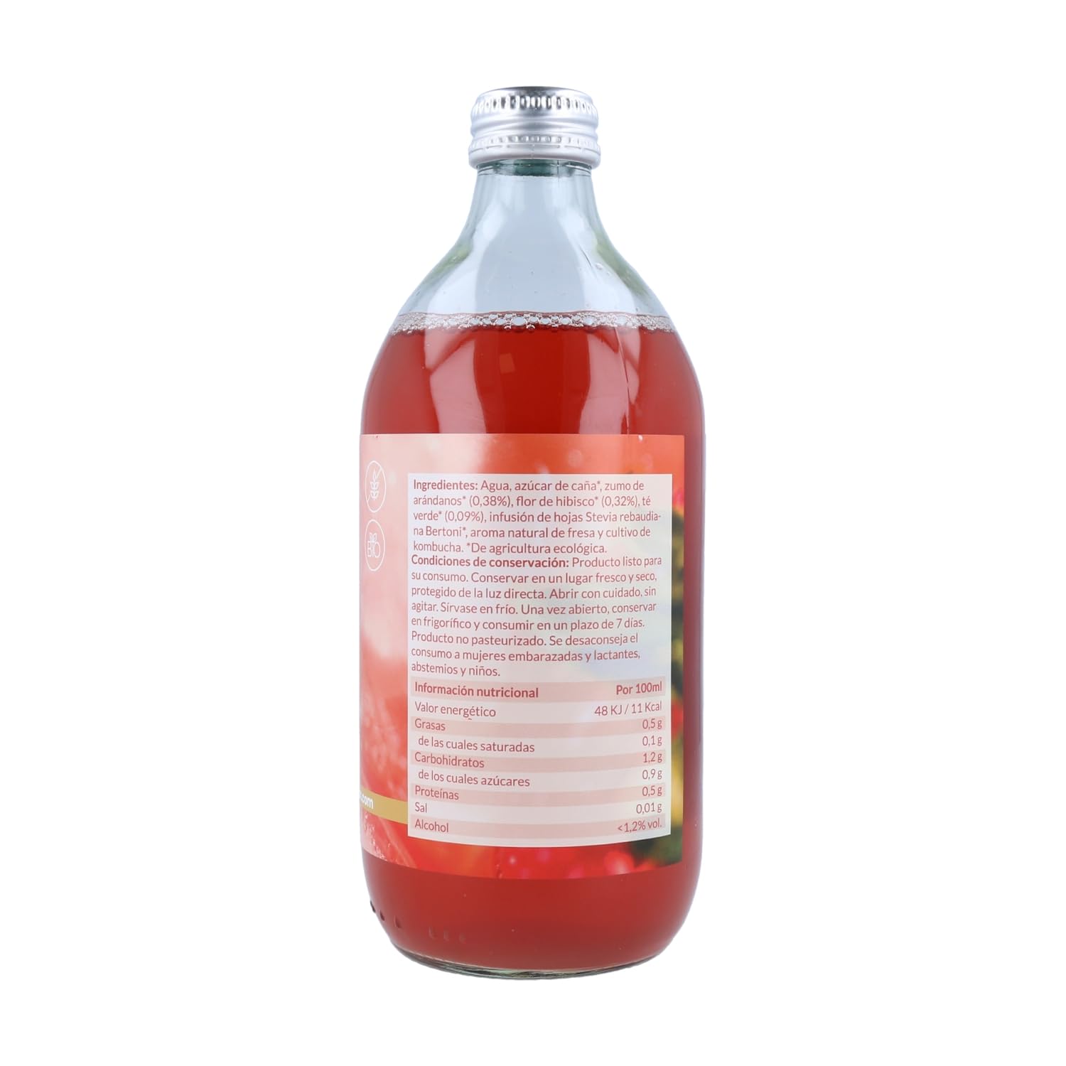 Kombucha ai Frutti Rossi Bio 500ml Naturitas Essentials | Bevanda frizzante rinfrescante | Aiuta la digestione e il sistema immunitario | Senza glutine