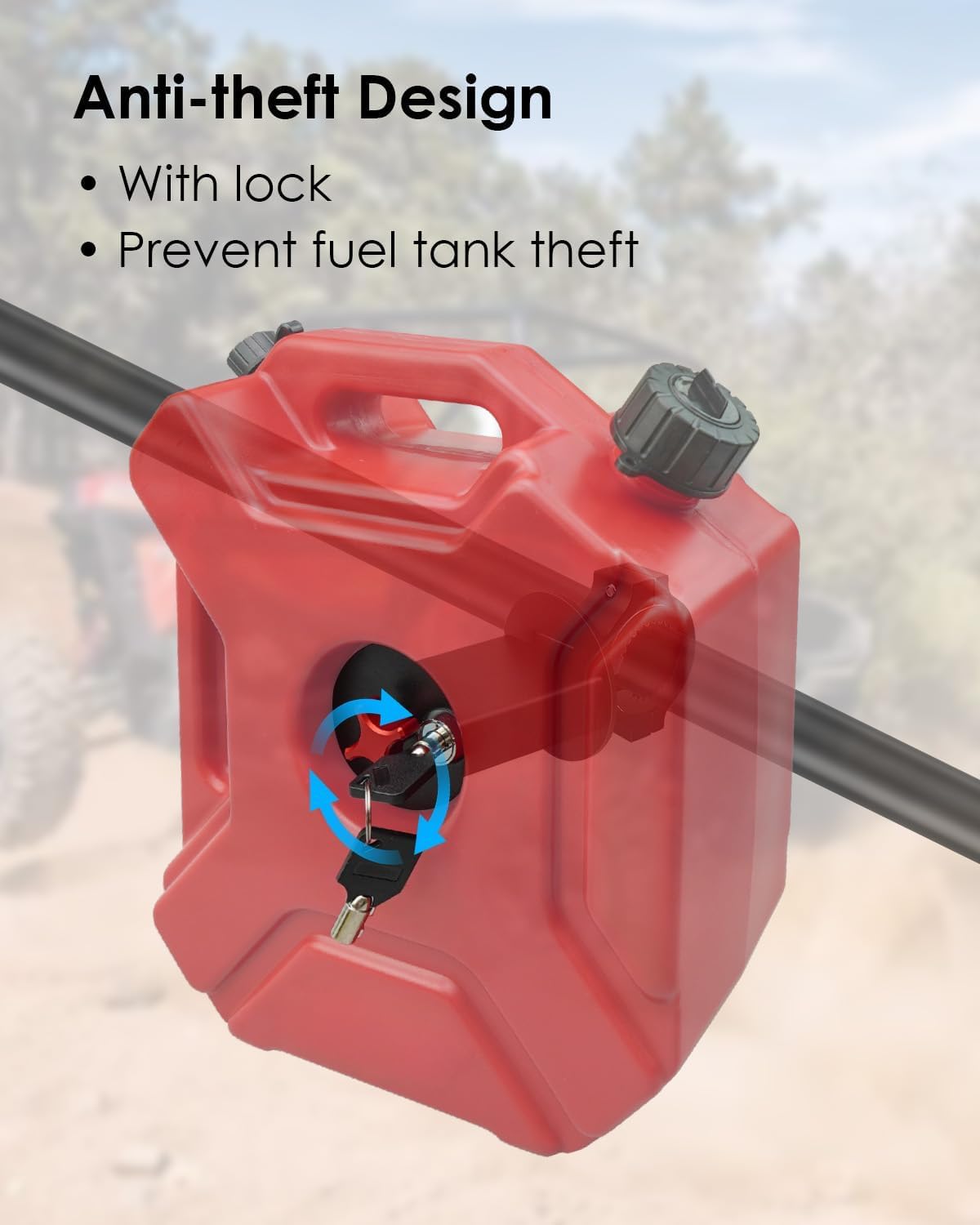 UTV Gas Tank Mount with Lock & Key, Fuel Tank Mount for 1"-2" Roll Bar, Water Tank Holder Mounting Bracket Fits for Polaris RZR Pioneer Can Am Maverick X3 UTV ATV Trucks Motorcycles Off-Road SUV