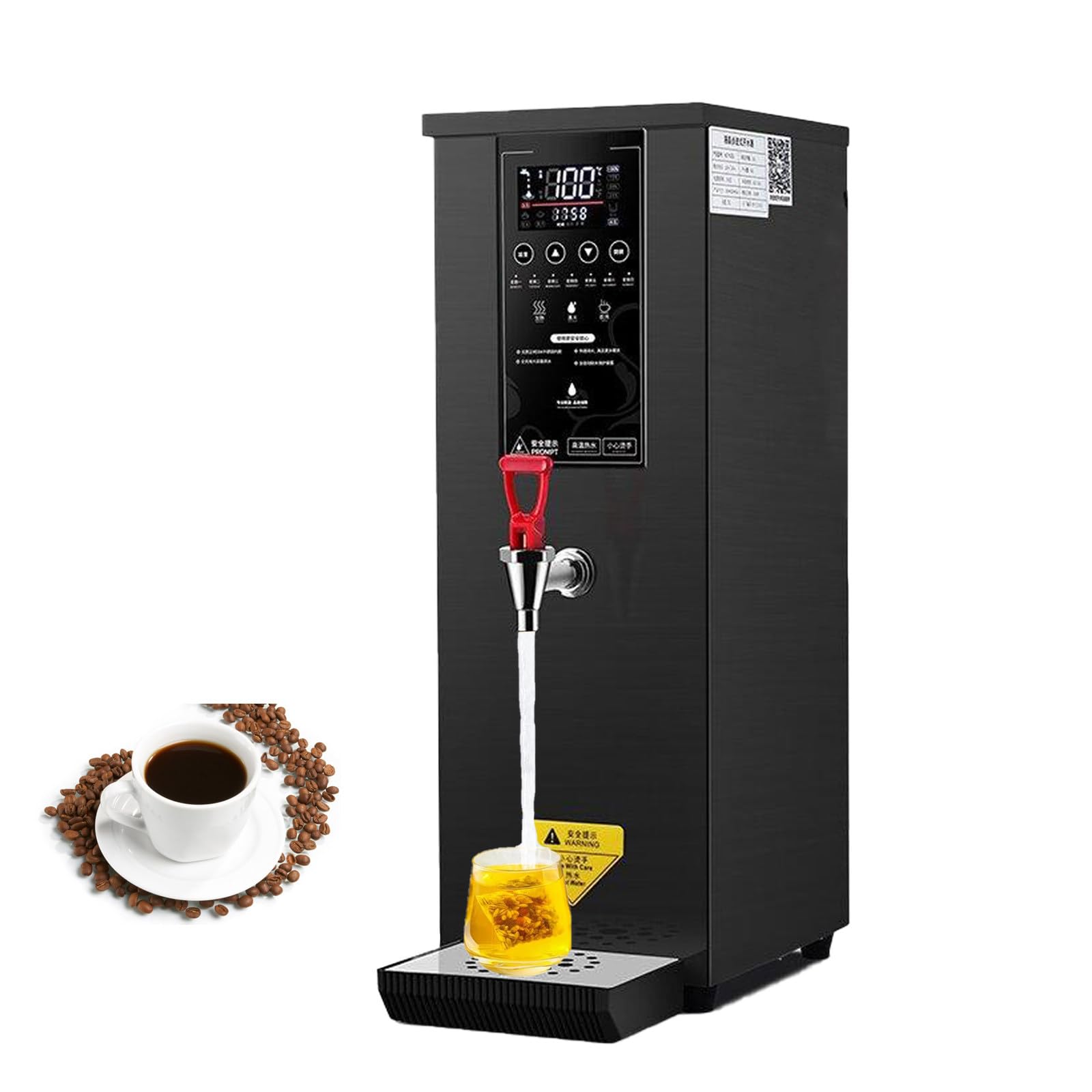 Komercyjny dozownik ciepłej wody 25L Countertop Electric Boiler 3000W Step Heating Ze stali nierdzewnej Zbiornik LCD Wyświetlacz Anti Dry Burn Idealny dla hoteli Kawiarnie Biura i pokoje z herbatami