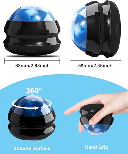 Miniatura 4 de Bola de rodillo de masaje manual, masajeador de espalda para aliviar el dolor, masaje de mano, terapia y relajación, herramienta de cuerpo completo