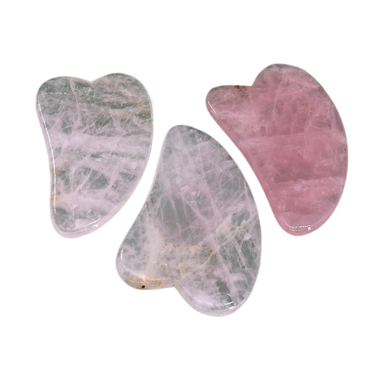 Gua Sha - Juego de herramientas de jade para cara, ojos, cuello, cuerpo, piedra natural real, masaje de belleza, tratamiento antienvejecimiento (estilo e)