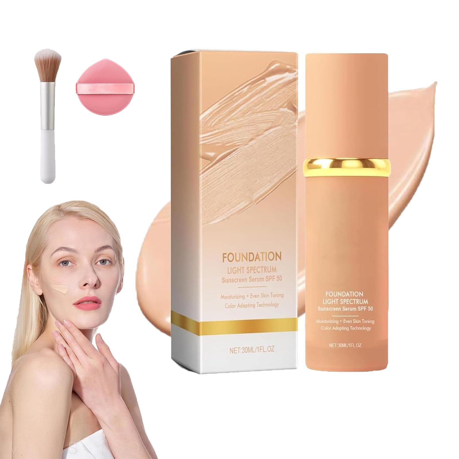Lereliable 4 in 1 Color Changing Foundation, Careoast foundation, Match Cosmetics foundations, Nuvoria Base, 4 In 1 Foundations Liquid With SPF 50 for All Skin (1pc, 1)