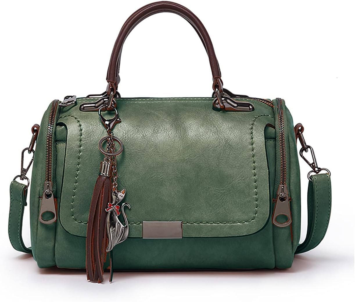 babies bloom Vintage Boston Fashion Tassel Zipper Crossbody Satchel Bag for Working Women and Girls | Retro PU Leather Woman Bag for Ladies - Women Handbags-picture-14