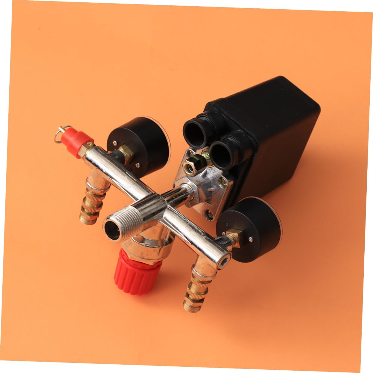 Air Compressor Pressure Switch with Adjustable Regulator and Gauges Easy Install for Air Compressors Pressure Control for Efficient Operation