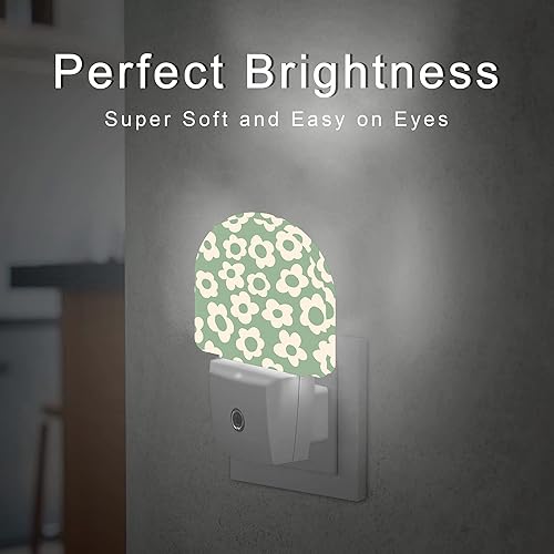 Miniatura 3 de Luz nocturna vintage con diseño de flores, luces nocturnas enchufables a la pared, lámpara LED con sensor de atardecer a amanecer, 0.5 W para niños,