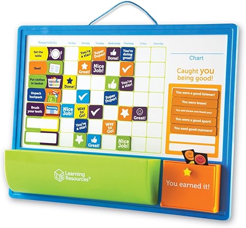 Miniatura 4 de Learning Resources Good Job Reward Chart - Juego de 91 piezas, a partir de 3 años en adelante, tabla de tareas magnéticas personalizadas y