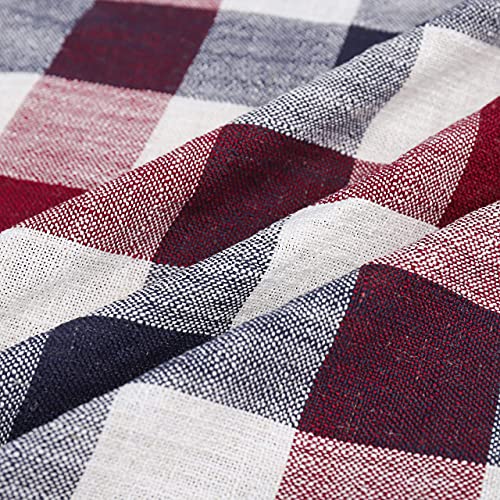 Muse Dream Oblong Tablecloth 60"X84" Buffalo Check Navy Red Classic Farmhouse Linen Fabric Fall Tablecloths Rectangle Kitchen Dining,60"X84",6-8 Seats #TOP4