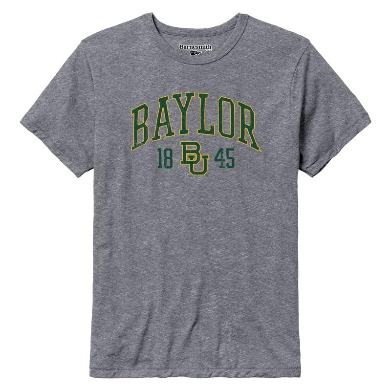 Barnesmith NCAA Unisex Short-Sleeve T-Shirt, Premium Tri-Blend, Collegiate Logo, Grey