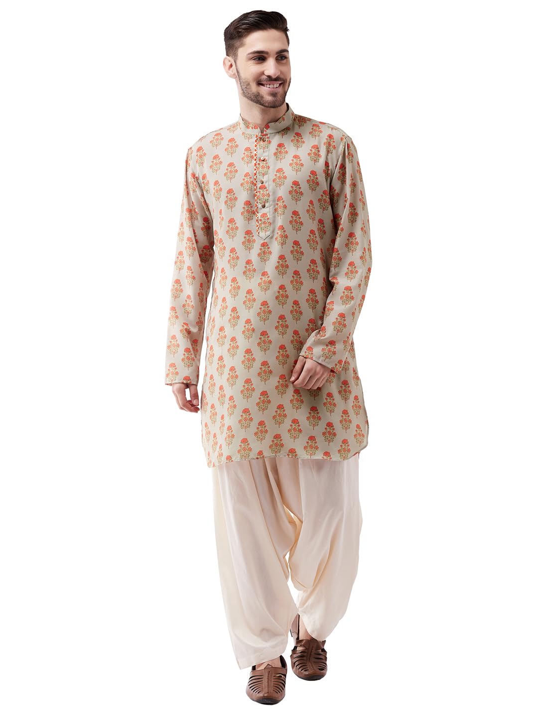 vastramay Men's Muslin Cotton Kurta and Patiala Set-picture-14