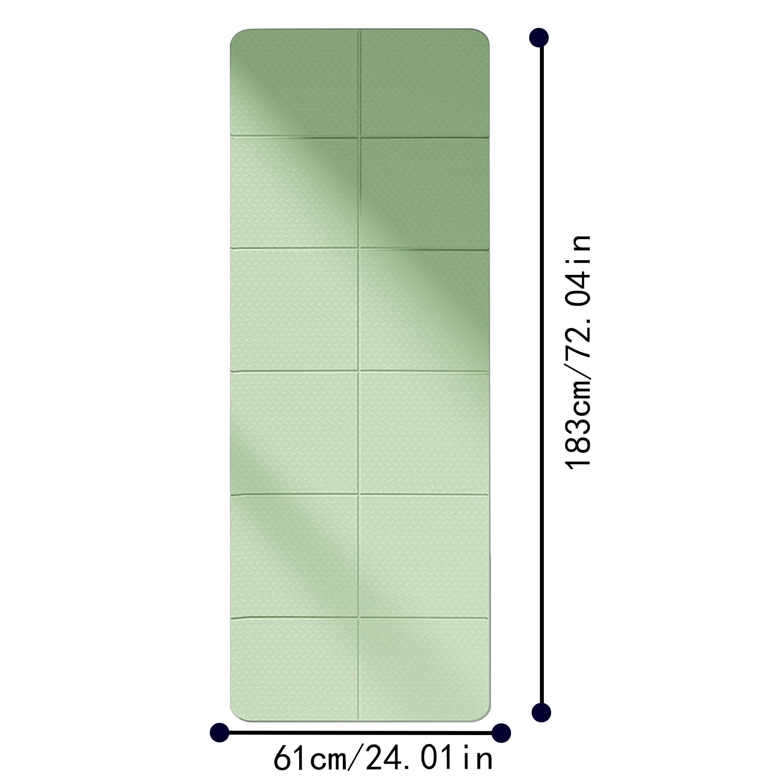 Esterilla de fitness plegable, esterilla de entrenamiento plegable - Esterilla de gimnasia ligera - Base de ejercicio descalzo para yoga, pilates y ejercicios en el suelo, 72 x 24 x 0,1 pulgadas