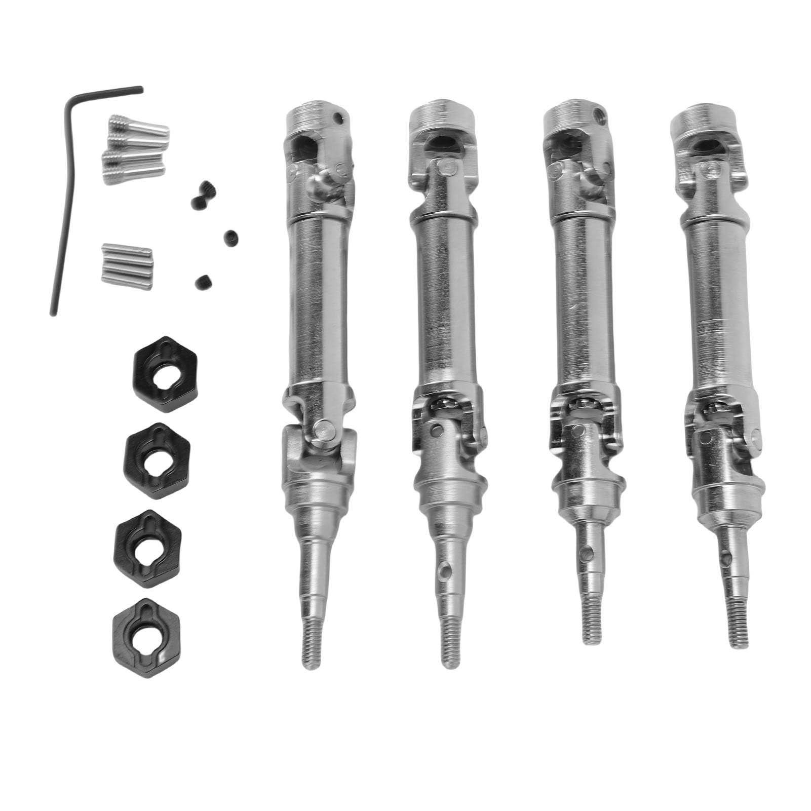 Set di Alberi di Trasmissione CVD Anteriori e Posteriori Set di Assi per Alberi di Trasmissione per Auto RC in Metallo per Fiesta ST Rally 1 10 4X4 Auto RC Senza Spazzole Installazione (SILVER)