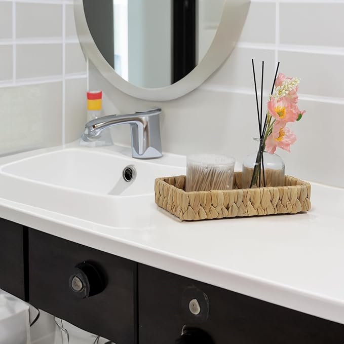 Bandeja de Baño de Ratán, Organizador para Encimera, Natural miniatura 4