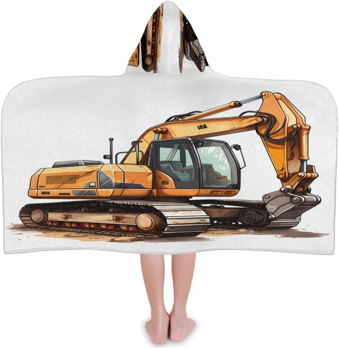 Pardick Kids Bath Towel Excavator Beach Towel with Hood Pool Cover Up for Girls Boys Soft Absorbent Hooded Bath Towel Toddler Towels for Beach, Pool