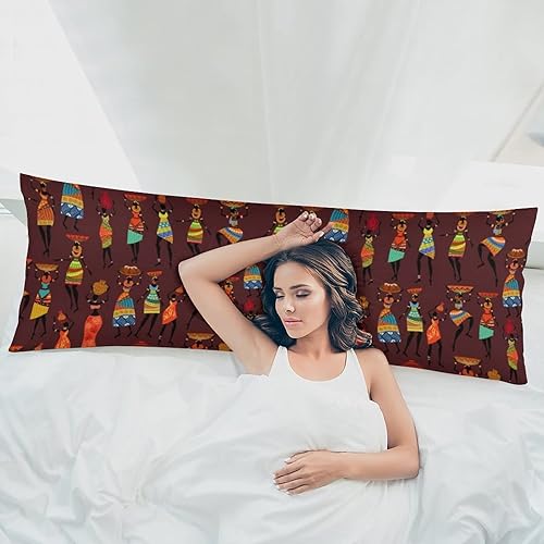 Miniatura 5 de Las mujeres africanas imprimieron la funda de almohada larga del cuerpo de la funda de almohada divertida 20" × 5