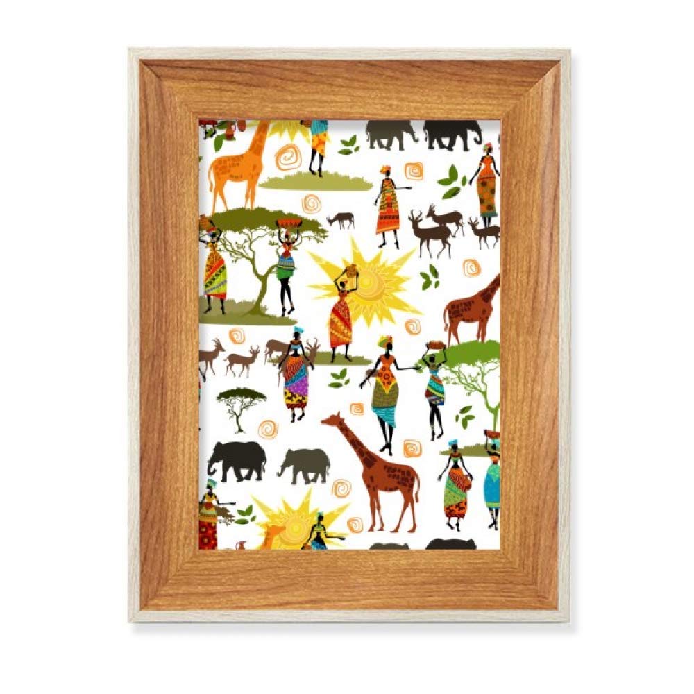 Cadre de photo en bois de bureau pour rompre la monotonie avec l'art de la savane