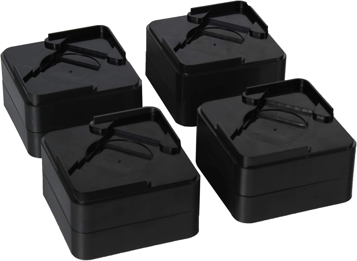 SOCIALCOMFY 8 Pack Square Stackable Bed Risers in Heights of 1, 2, 3, 4 Inch Heavy Duty Non-Slip Furniture Riser for Bed, Desk, Couch, Chair and Sofa ( 1 Inch/Each, Black )