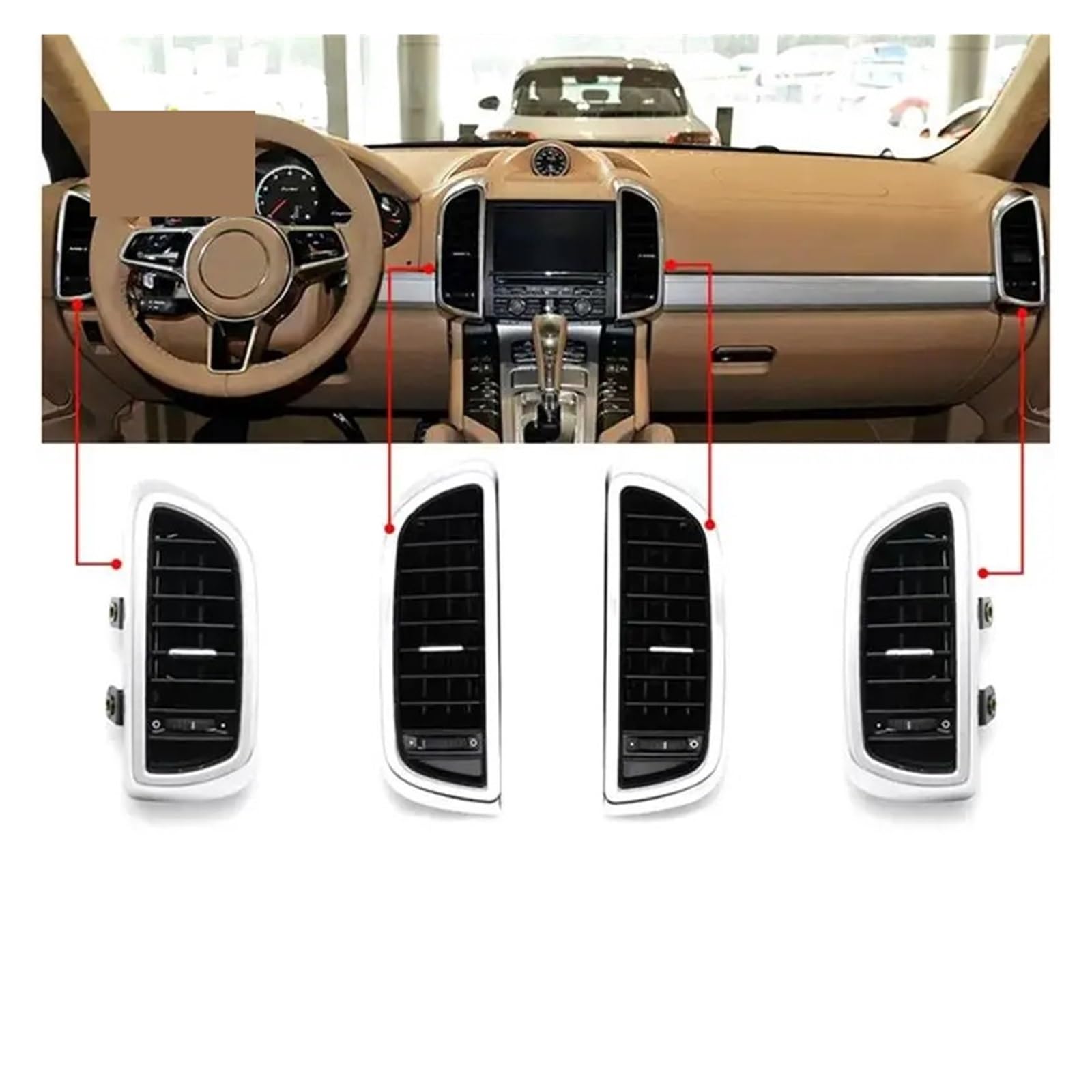 Bocchetta di uscita dell'aria condizionata for auto Compatibile Per Porsche Cayenne 2011-2016