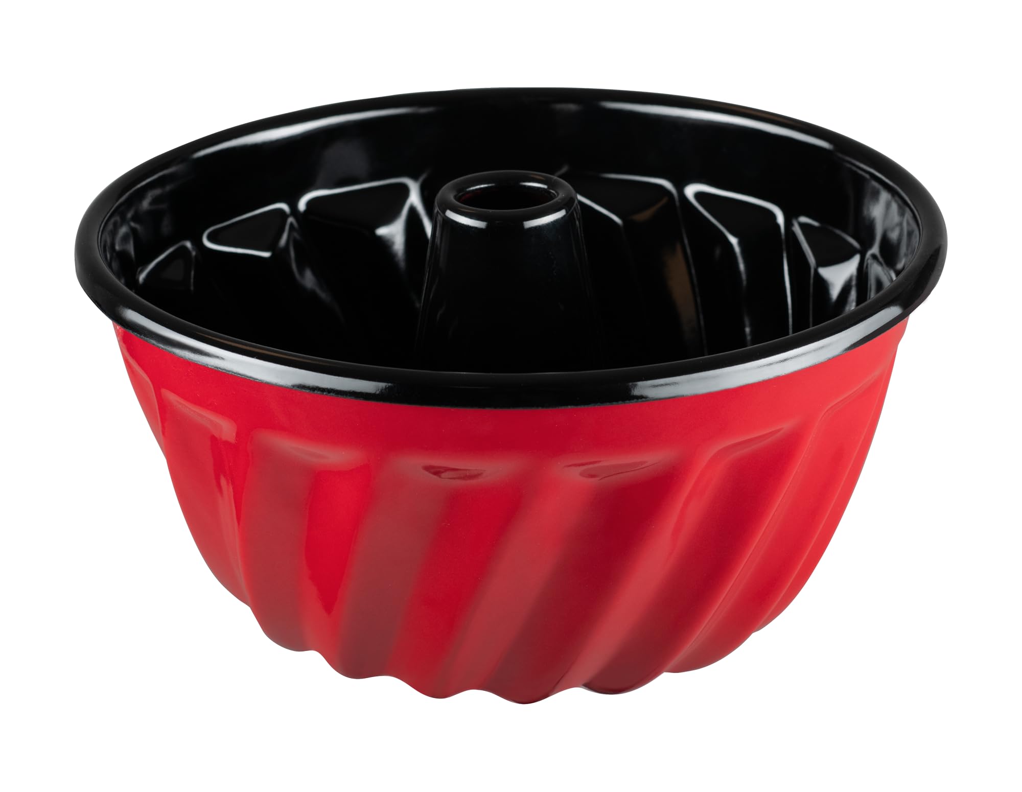 Riess, 0495-020 - Molde para gugelhupfform 22, color rojo, diámetro 22 cm, altura 11,3 cm, capacidad 2 litros, esmalte, rojo y negro