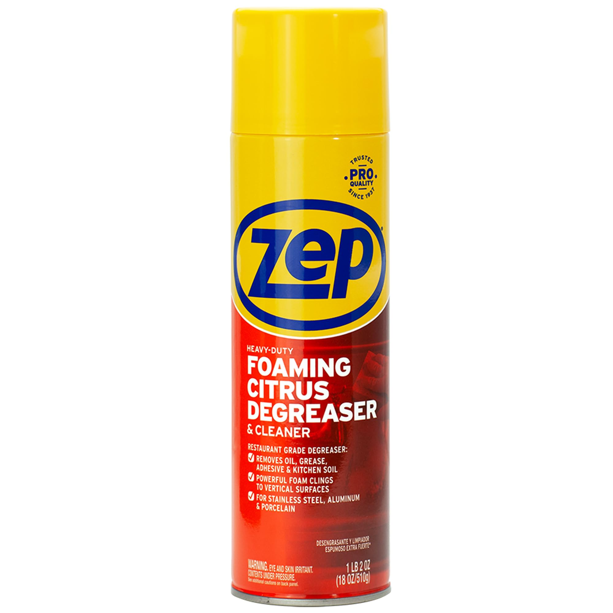 Zep Heavy-Duty Foaming Citrus Degreaser & Cleaner - 18 Oz. (Case of 6) - ZUHFD186 - Pro-Trusted Citrus Formula Cuts Through Grease & Grime with Ease