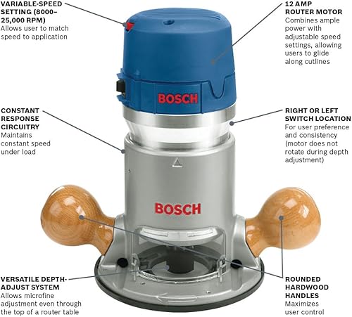 Miniatura 2 de Router Bosch 1617EVS de 225 HP electrónico de base fija