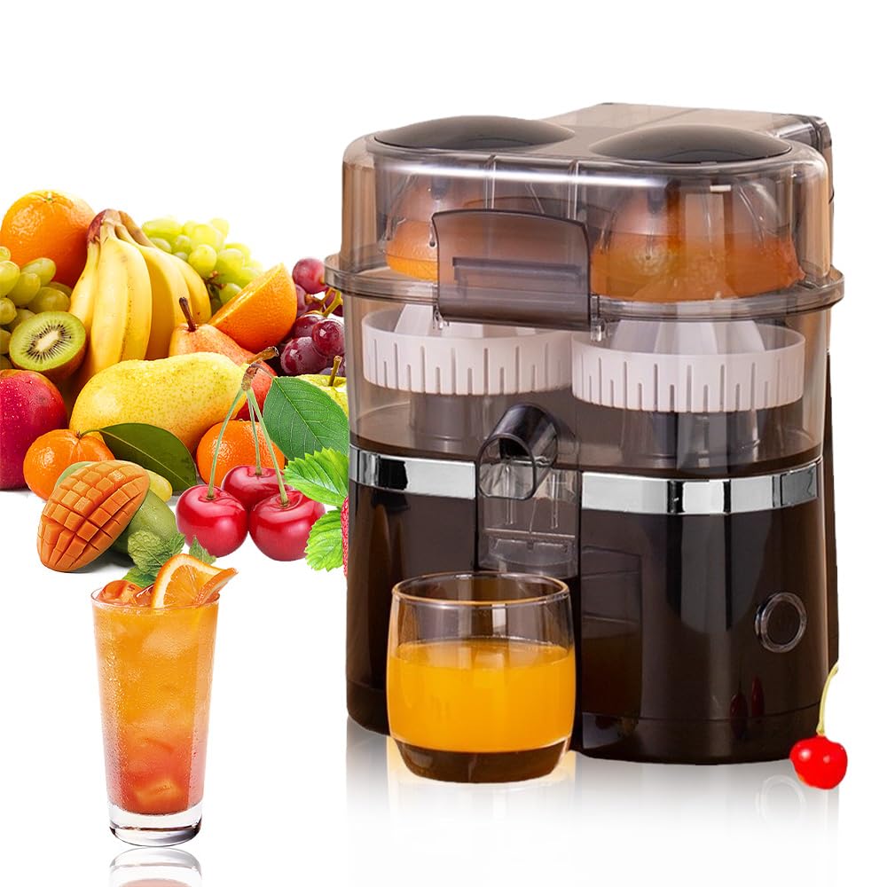 Prensa de cítricos eléctricos, 100 W Presor Cítrico Eléctrico (Gris) | Doble Cabeza y Cortador Juicer Naranja Máquina,Jugo de Fruta De Naranja Automático,Lavavajillas Lavadoras