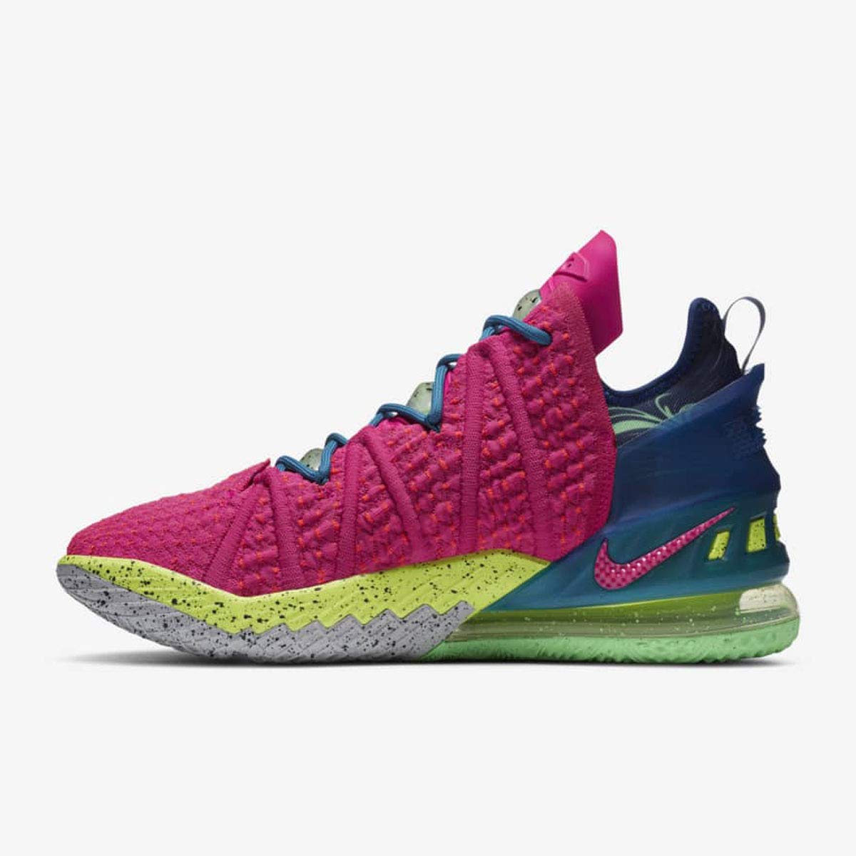 Nike Men's Lebron XVIII Pink Prime/Multicolor Sneakers 8