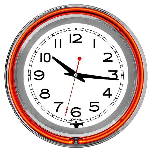 Lavish Home Retro Neon Wall Clock - Battery Operated Wall Clock Vintage Bar Garage Kitchen Game Room