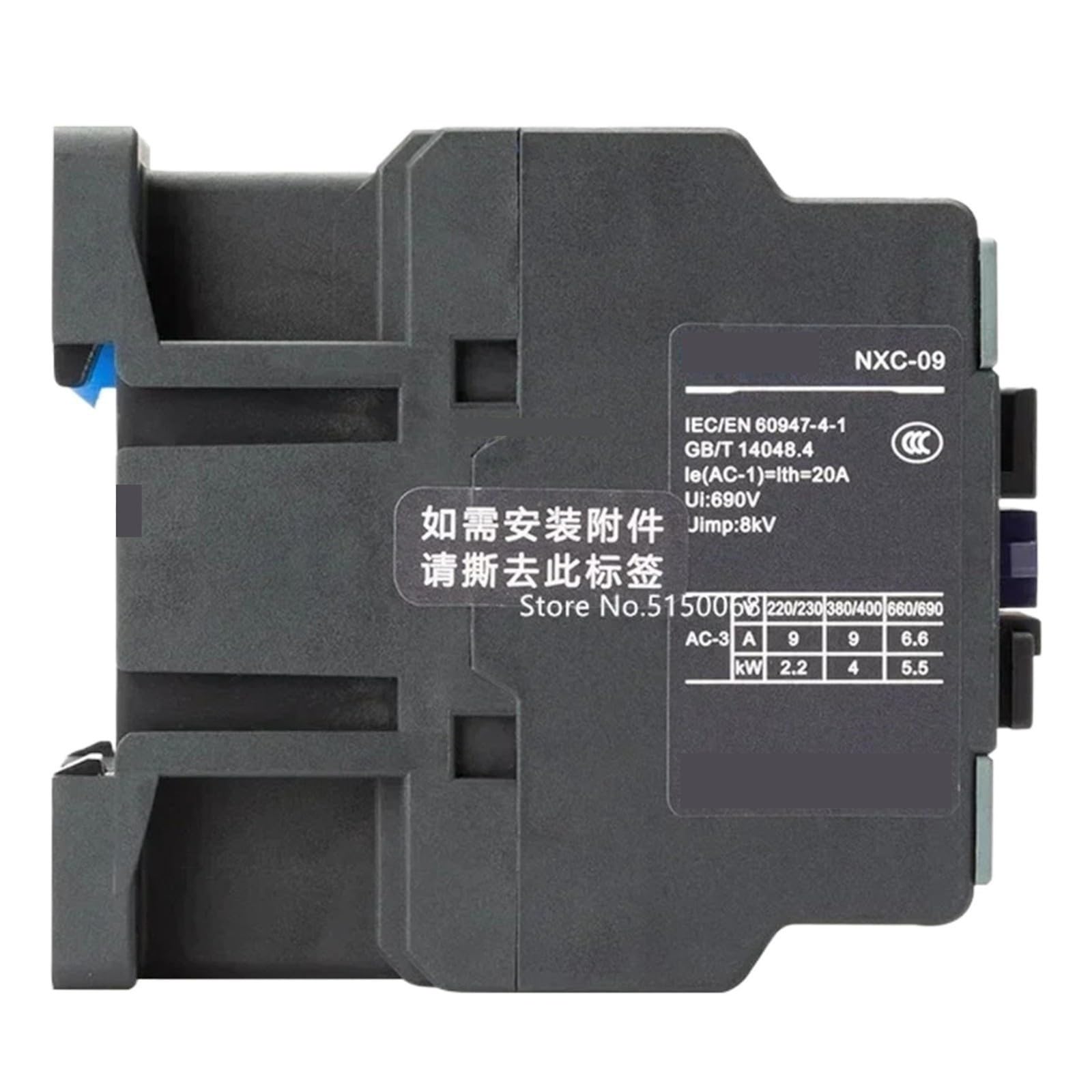 Compatibile Con CHINT, NXC-40 40A Trifase CA 1NO+1NC 24-380 V