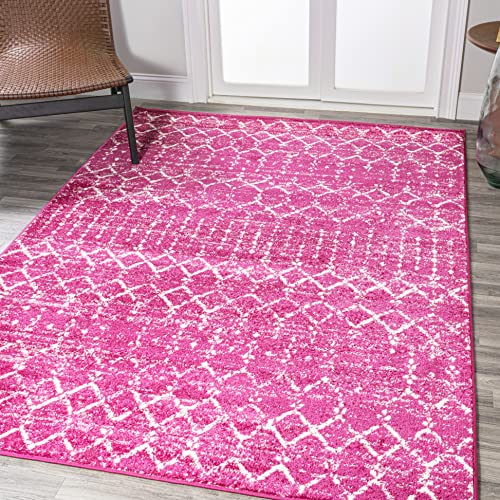 Tapete decorativo boho vintage 4 x 6 fucsia y marfil