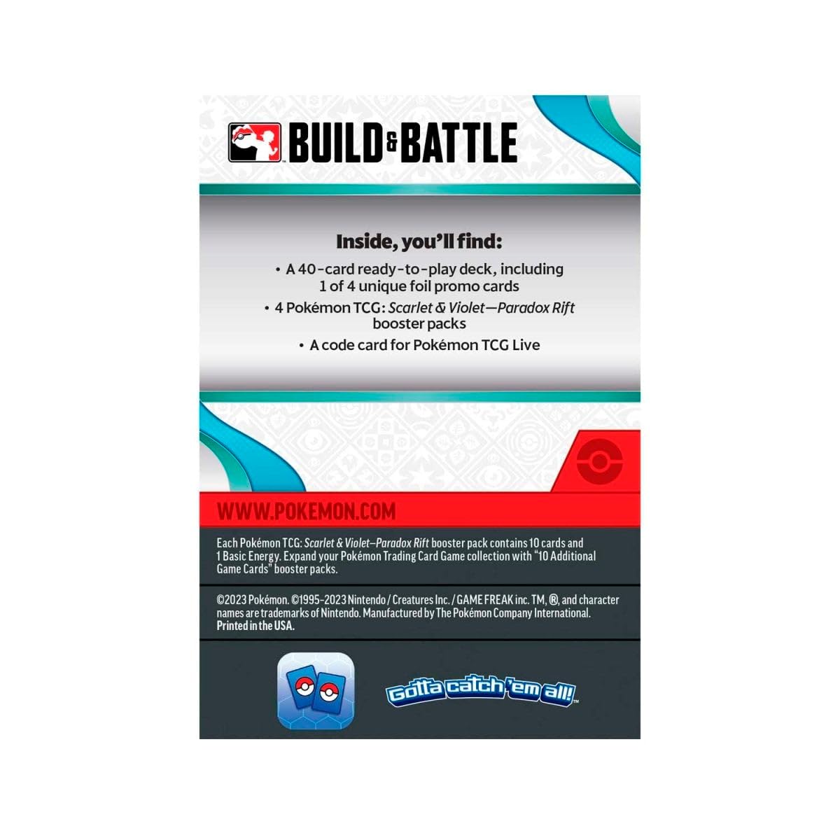 Pokemon: Scarlet & Violet 4: Paradox Rift Booster Build & Battle Box :  Amazon.com.br: Brinquedos e Jogos