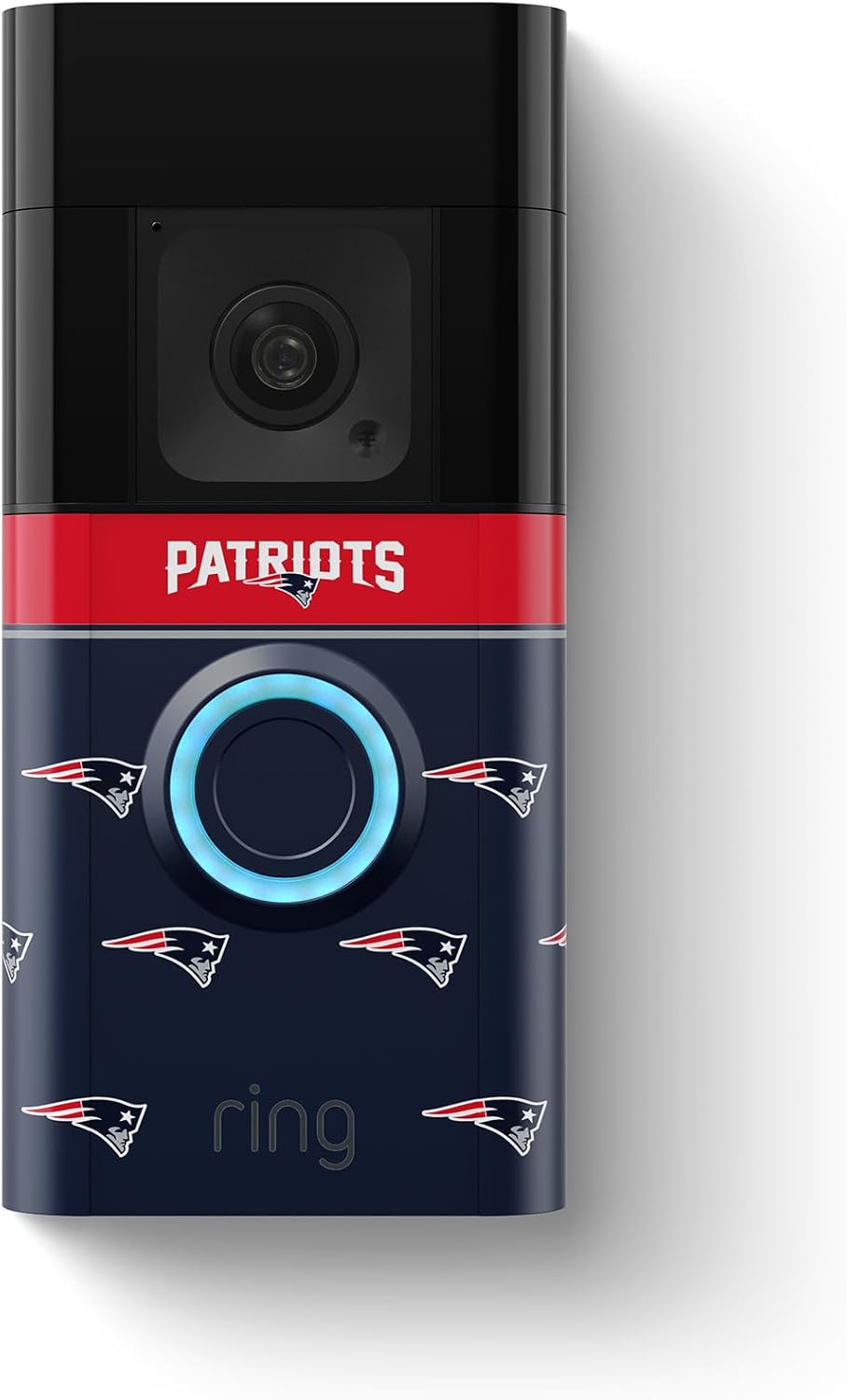 Ring Battery Doorbell Plus with All-New Official Limited-Edition NFL Faceplate | New England Patriots