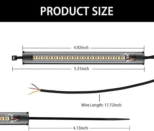 Miniatura 2 de UGSHY 2 luces LED de señal de giro para motocicleta, 12 V, 6000 lm, 5 W, luz de circulación diurna para vehículo con chips LED 3014, barra de luz