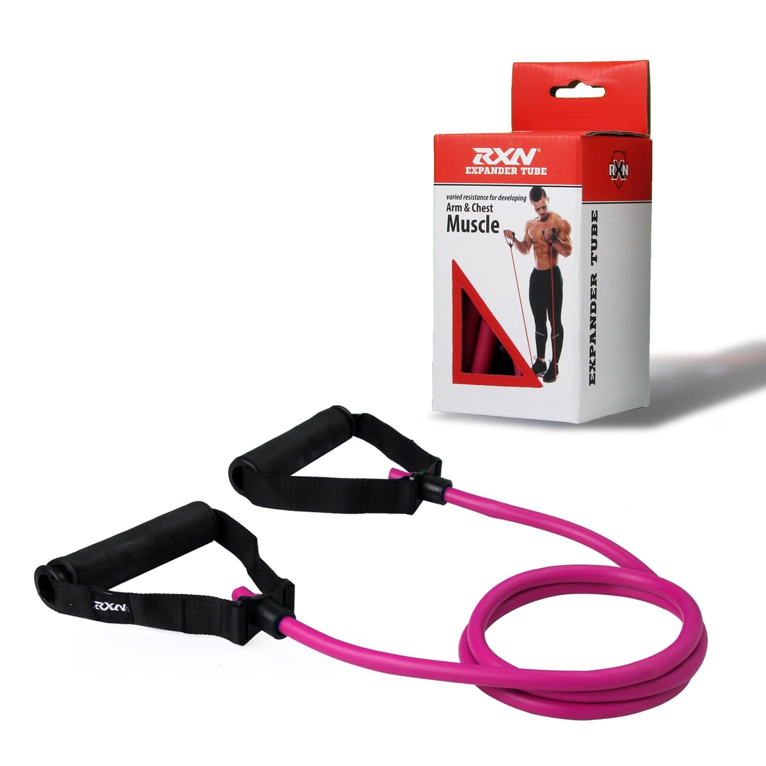 RXN Resistance Tube Exercise Bands for Stretching, Workout, and Toning for Men, and Women (Medium-RED) (B0C9WGD7F5) Amazon Price History, Amazon Price Tracker