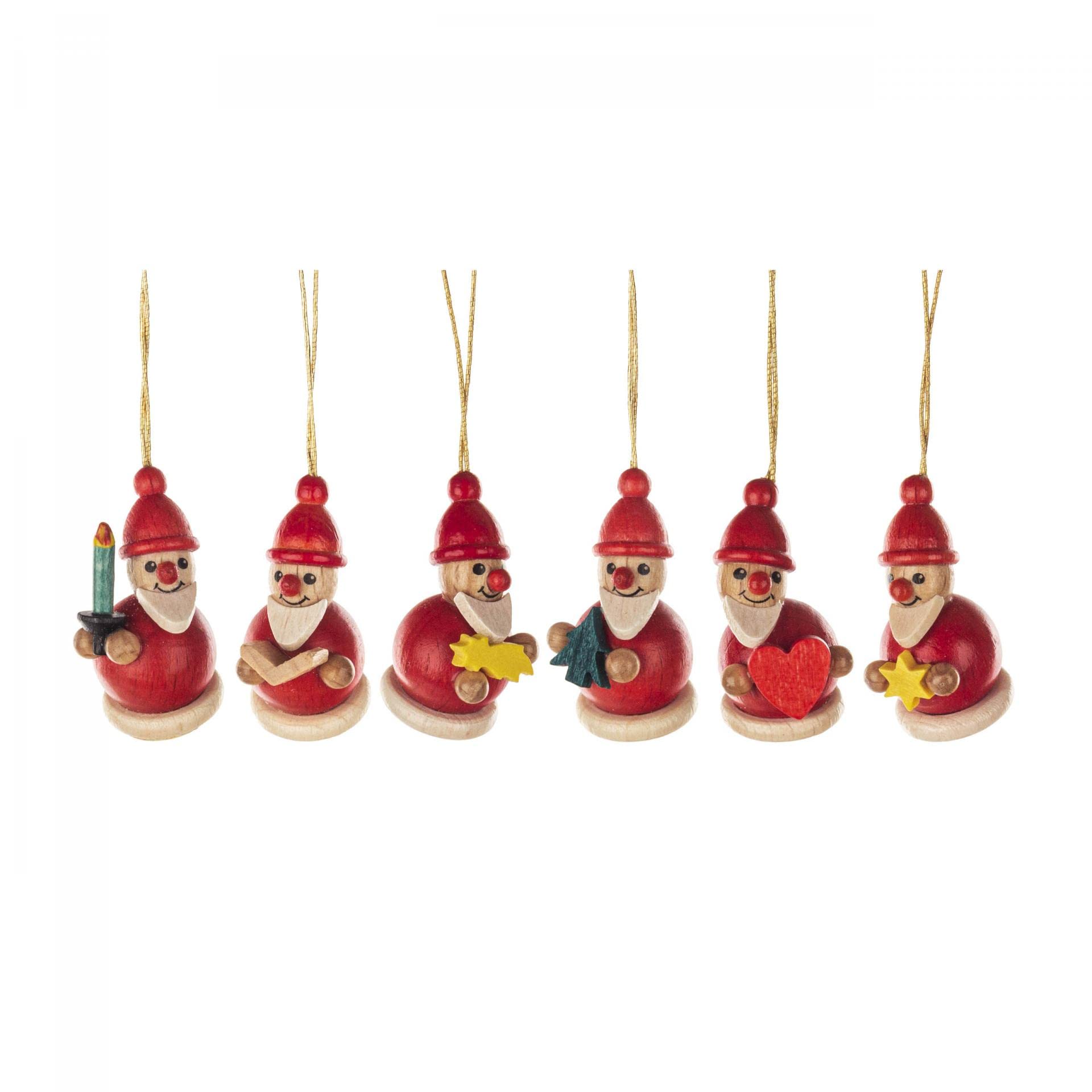 Décoration d'arbre de Noël Père Noël mini hauteur 3 cm lot de 6 figurines