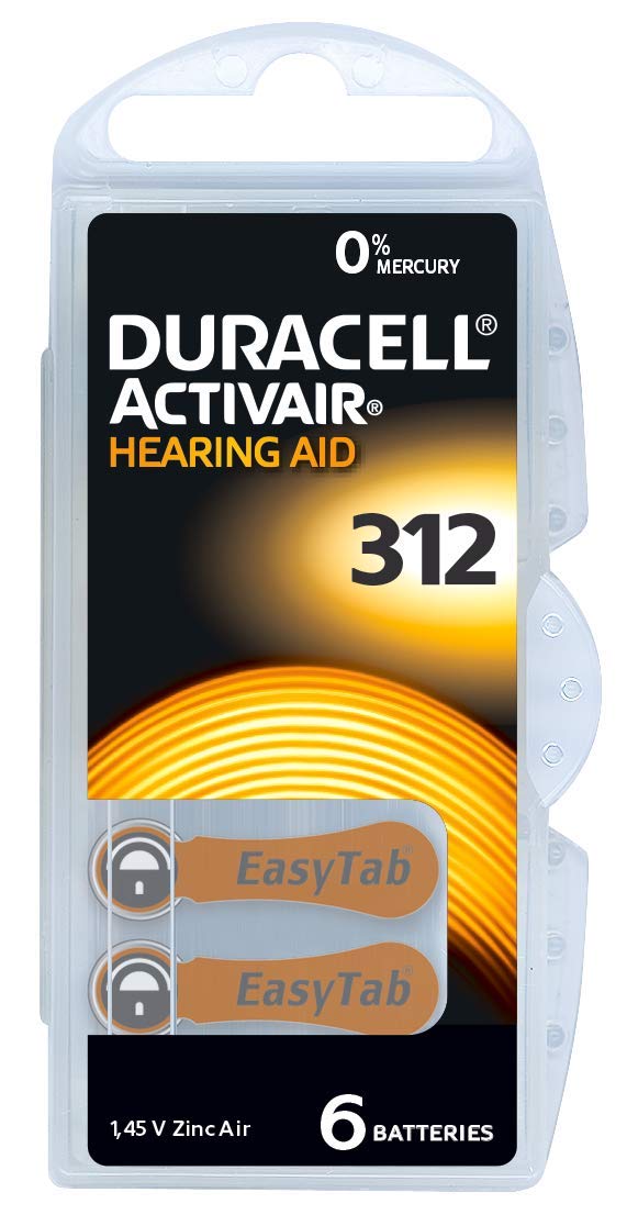 Activair Easytab DA 312 Pack of 4 Blister Packs of 6 Hearing Aid Batteries