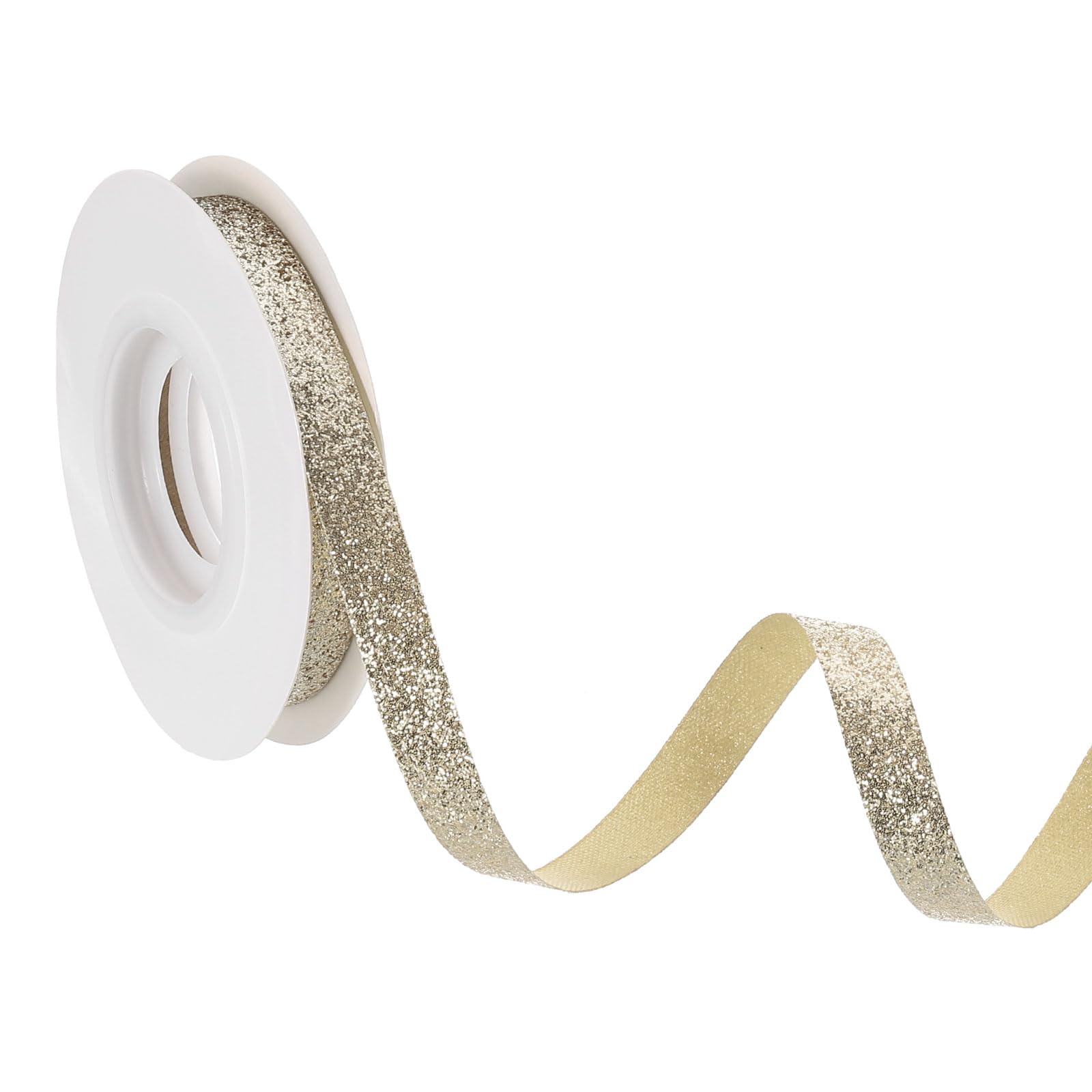 uxcell 3/8" x 10 Yards Sparkle Ribbons, Wreath Crafts Cut Edge Ribbon, Sparkling Fabric Ribbon for Bow Making, Gift Wrapping, Festival Wedding Party