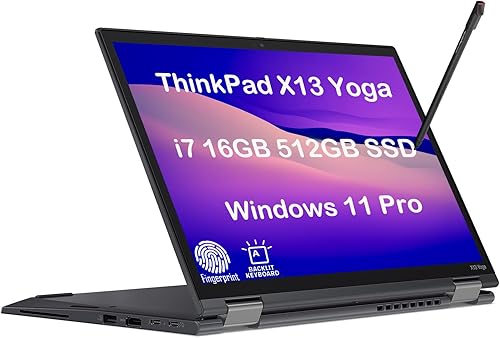 Miniatura 1 de Lenovo ThinkPad X13 Yoga 4G LTE 13.3 pulgadas FHD+ pantalla táctil 2 en 1 (Intel Core i7-1165G7, 16 GB RAM, 512 GB SSD), teclado retroiluminado,