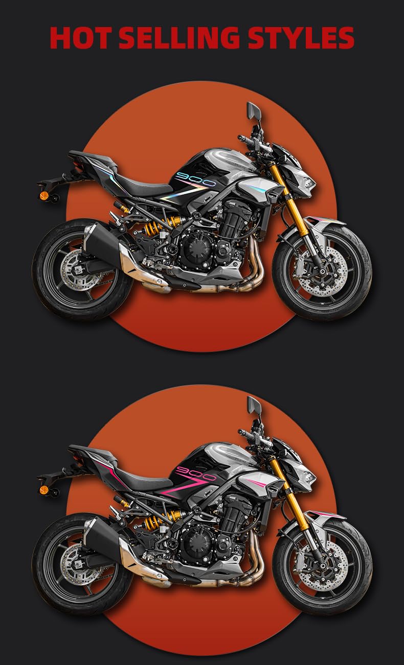 Kit Autocollants Carénage Kawasaki Z900 2025 – Décoration & Protection Peinture, Design Personnalisé