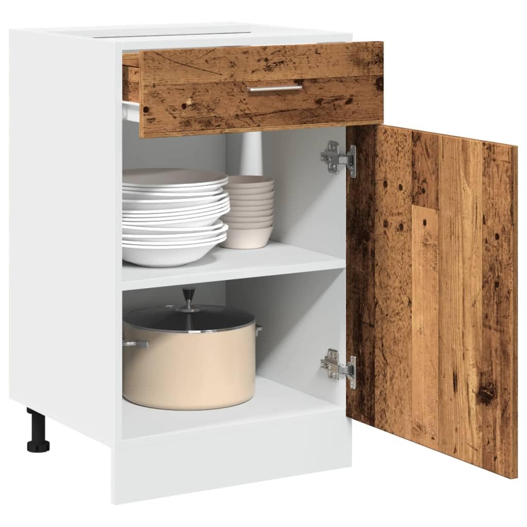 vidaXL Mobile con Cassetto “Lyon” Legno Antico 50x46x81,5cm
