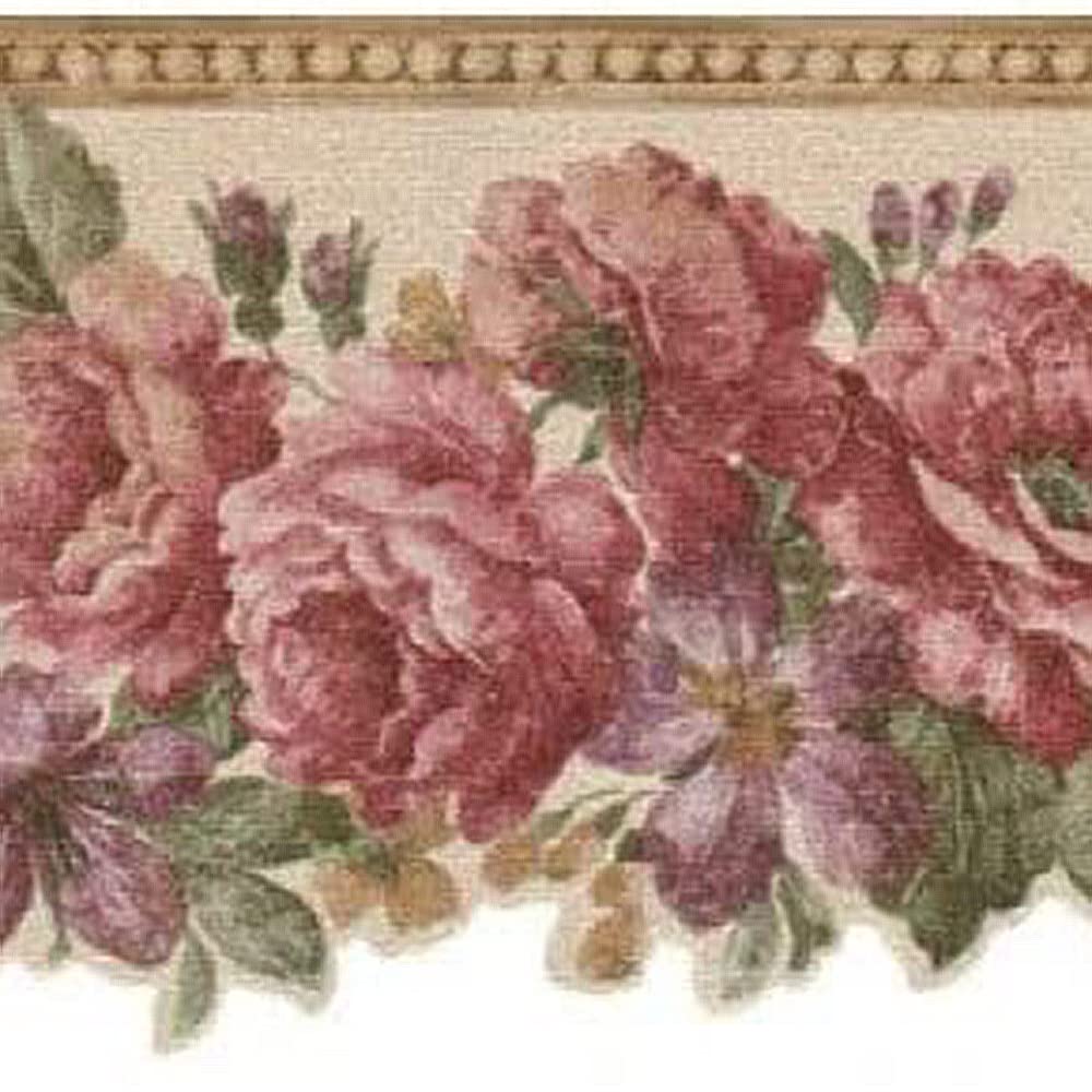 Frise de papier peint fleurs pour salon et cuisine ambiance cosy
