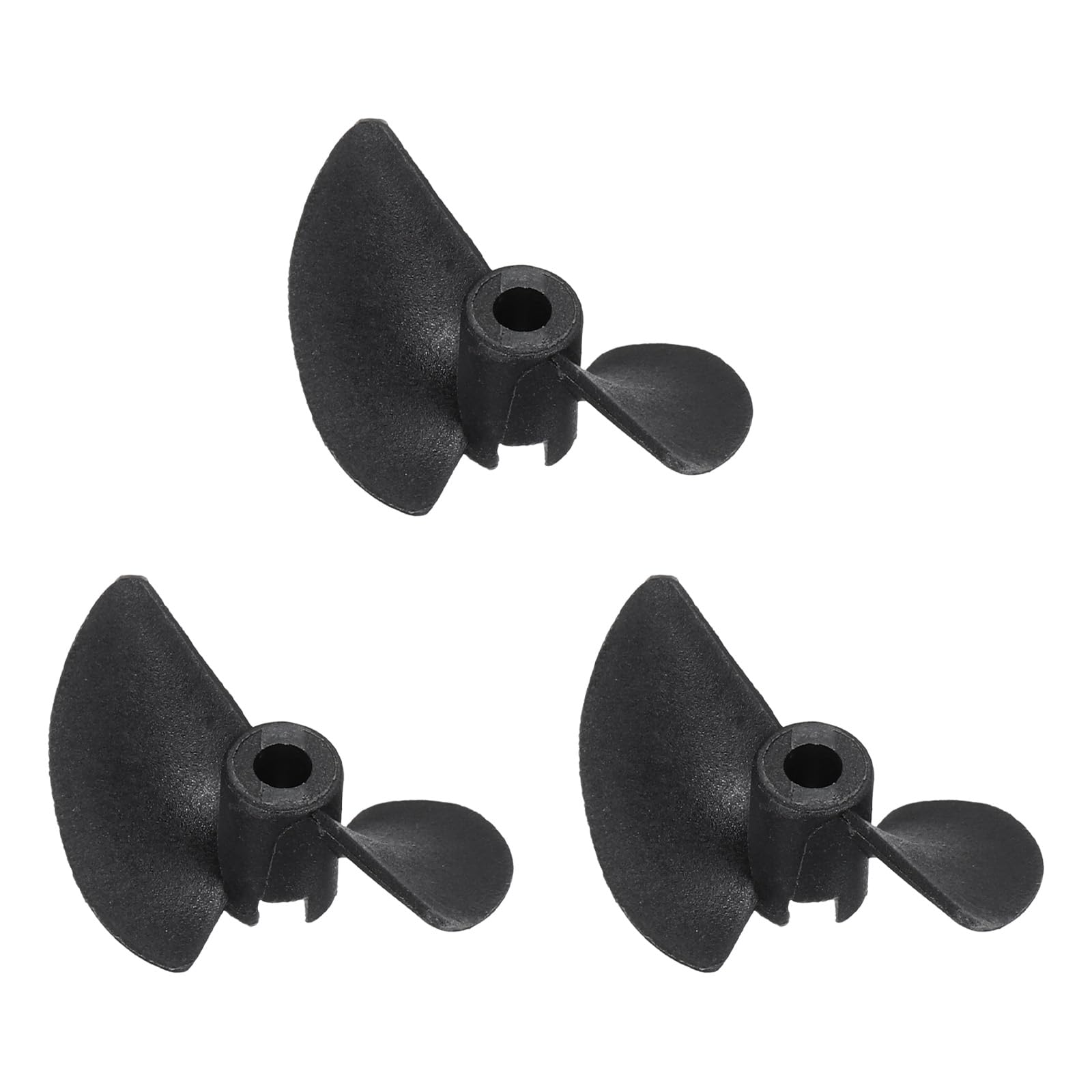 sourcing map 3pcs RC Boat Propeller, 2 Blades Propellers 3.17mm Hole Dia 30mm OD 40mm Pitch CW Clockwise Rotating Drill Propeller for RC Boat, DIY Ship Model, Black