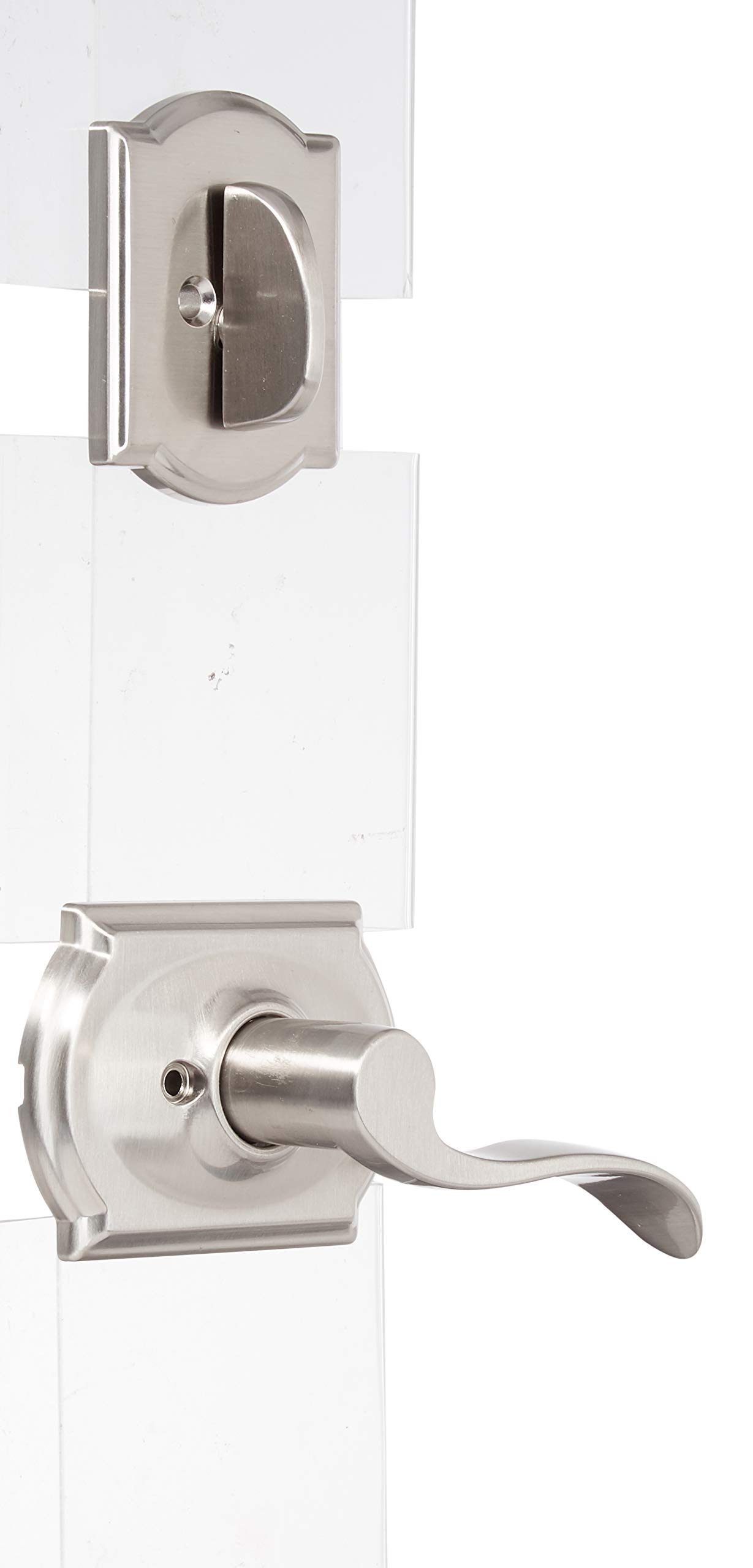 Camelot Collection Accent Left-handed Handleset Interior Lever (Satin Nickel) F59 ACC 619 CAM LH (Interior Half Only)