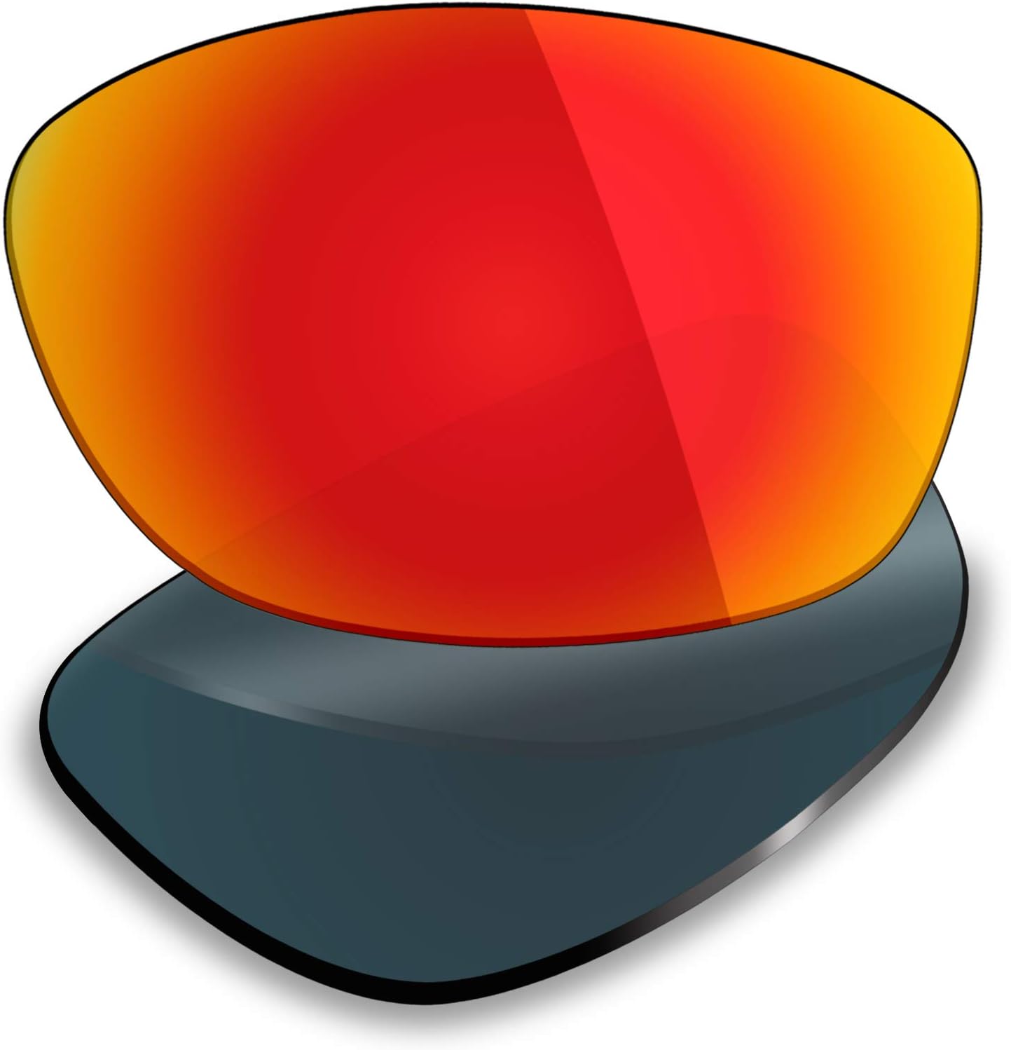 MRY Polarized Replacement Lenses for Oakley Pit Bull Sunglasses - Rich Option Colors (Standard, Fire Red Mirror-Polarized)