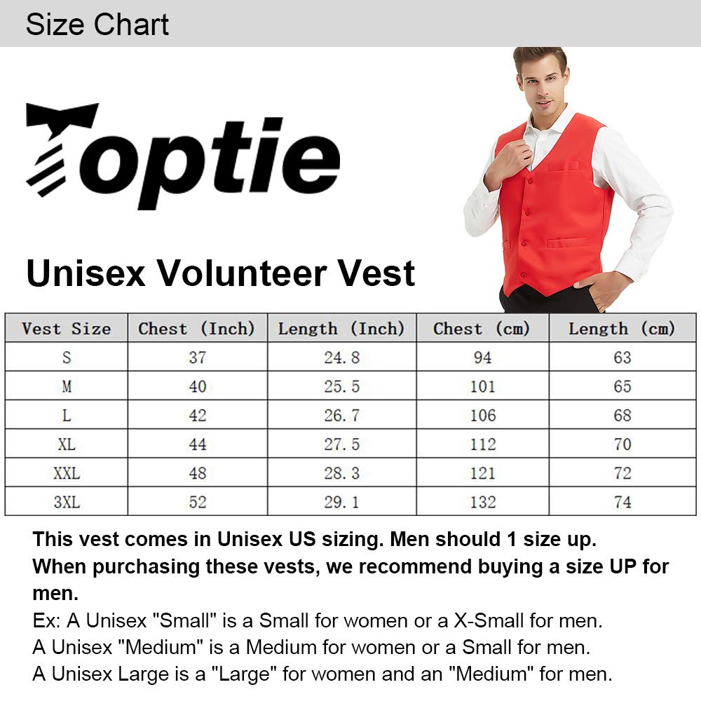 TOPTIE Unisexe Gilet de Costume avec Boutons Gilet de Couleur Unie
